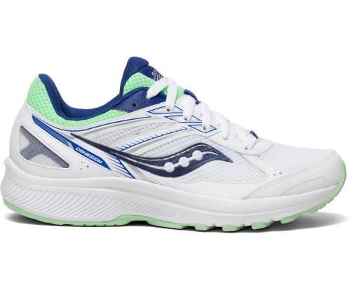 Tenis Saucony Cohesion 14 Mujer Zapatillas Running Blancas / Azul Marino / Mint México MX-518-VZ